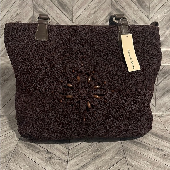 Amanda Smith Handbags - Amanda Smith Brown Woven Tote Bag